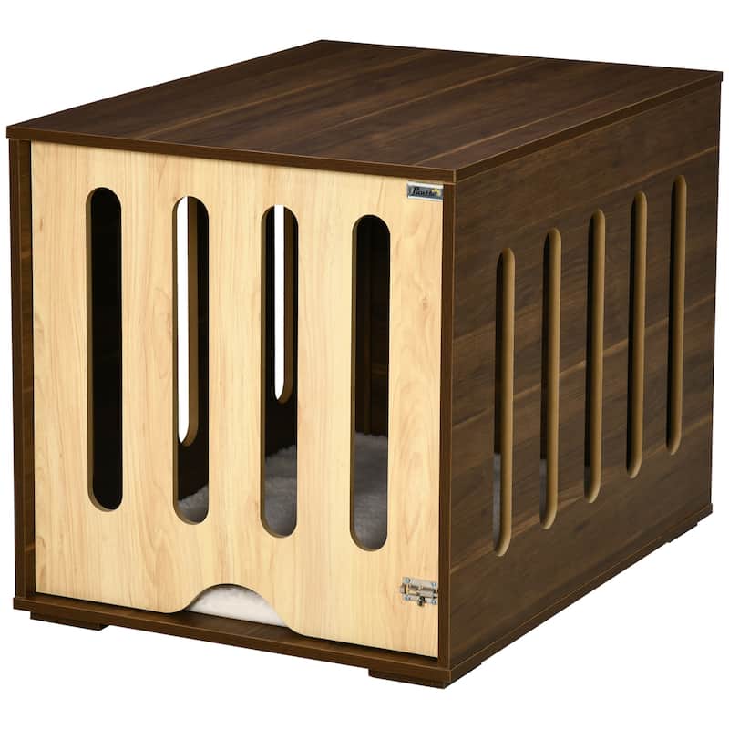 Indoor Use Dog House Dog Crate End Table with Removable Door Panel Dog Crate Bed with Foam Cushion Safety Lock