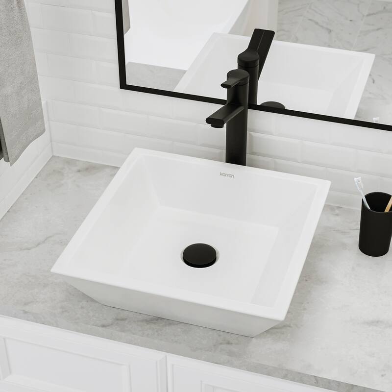 Karran Valera 16" Vitreous China Vessel Bathroom Sink in White