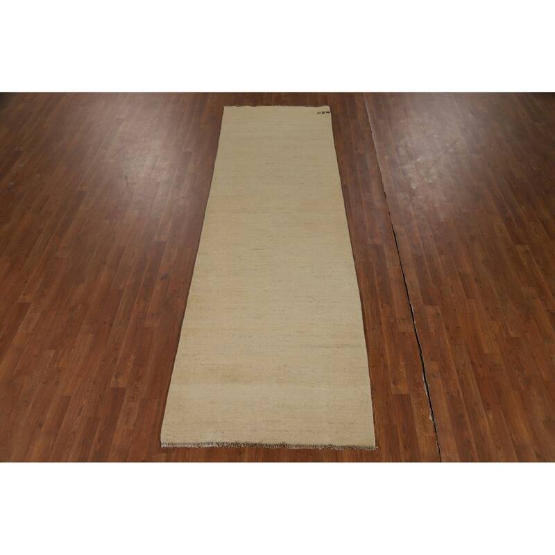Gabbeh Modern Runner Rug Handmade Wool Carpet - 3'1"x 9'9"