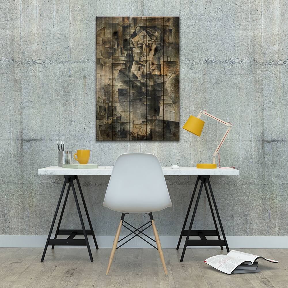 Portrait of Daniel-Henry Kahnweiler Print On Wood by Pablo Picasso