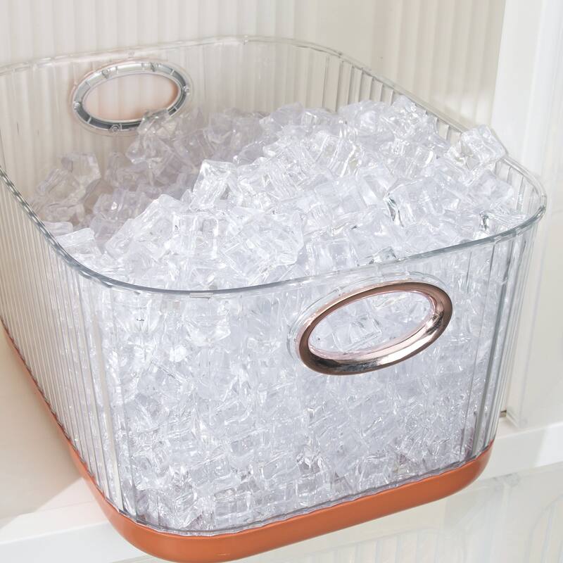 Set of 2 Plastic Storage Bins Organizers Stackable Clear Pantry Organizer Box Containers