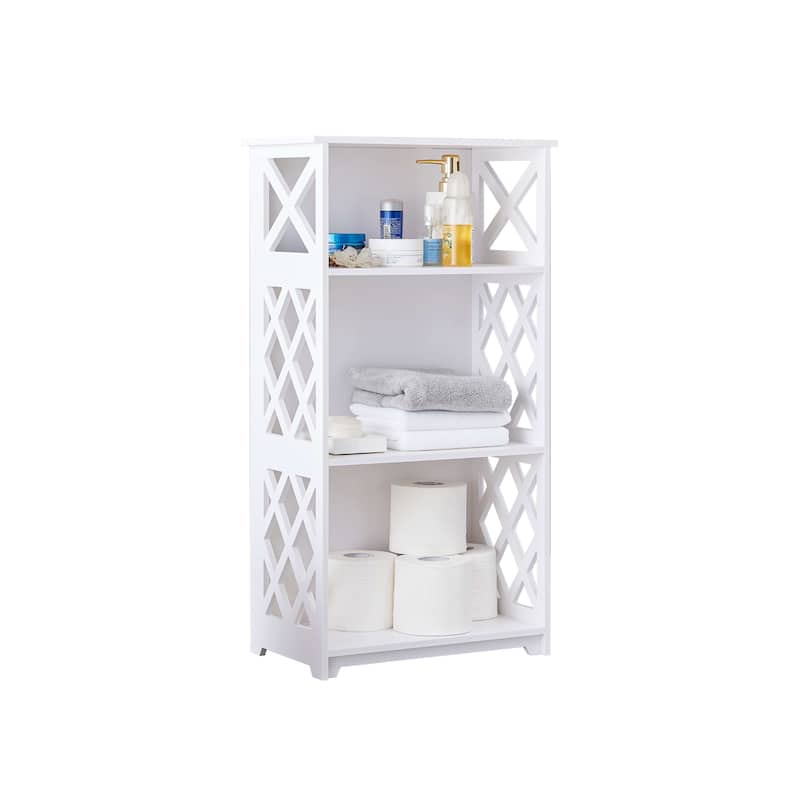 3 Tier Open Storage Shelves, for Bedroom, White