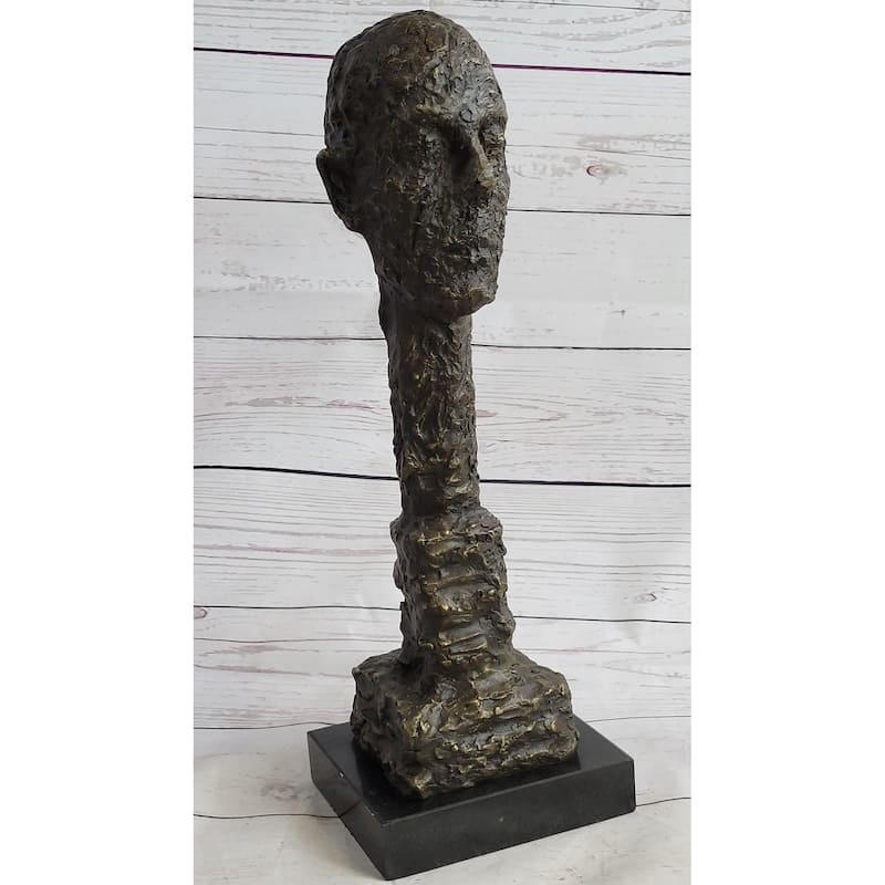 Giacometti Gia Bronze Head Face Bust Sculpture Statue Brutalist Surrealism 15 Inches X 5 Inches