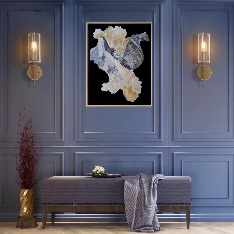 Velus Modern Gold 1-Light Seeded Glass Bathroom Vanity Light