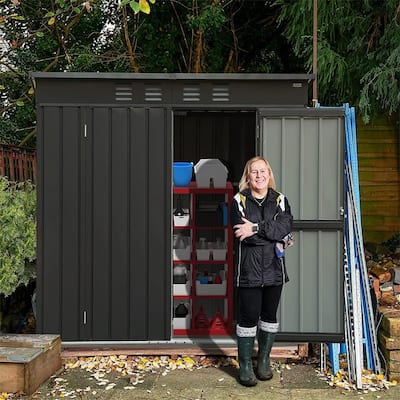 5 ft. W x 3 ft. D Metal Storage Shed with Double Door (16.24 sq. ft.)