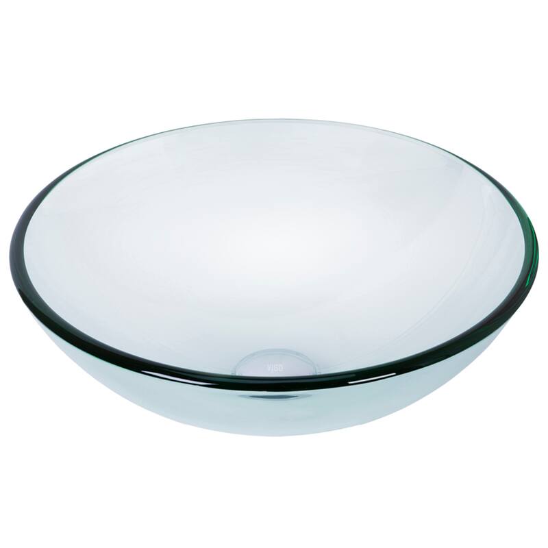 VIGO Giovanni 17"L x 17"W x 6"H Glass Round Vessel Bathroom Sink - Iridescent