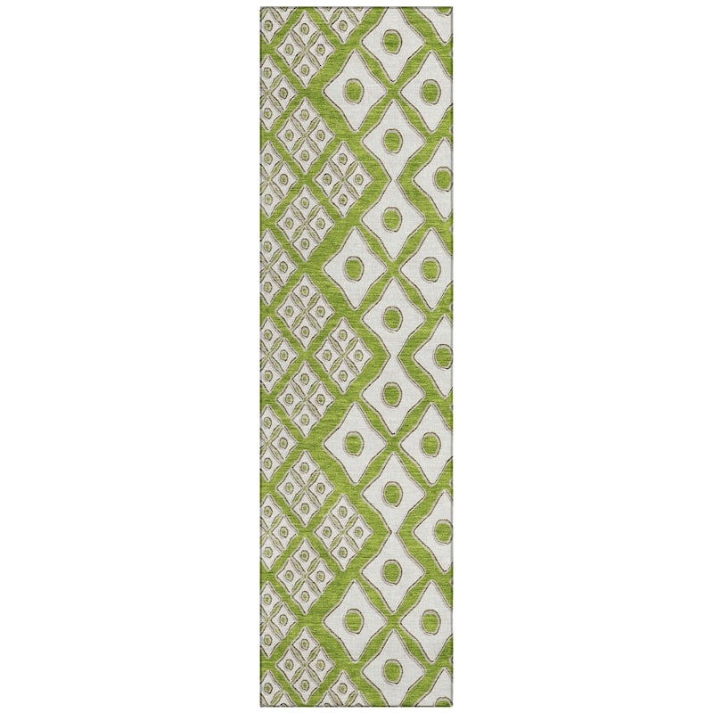 Machine Washable Indoor/ Outdoor Chantille Diamond Geo Rug