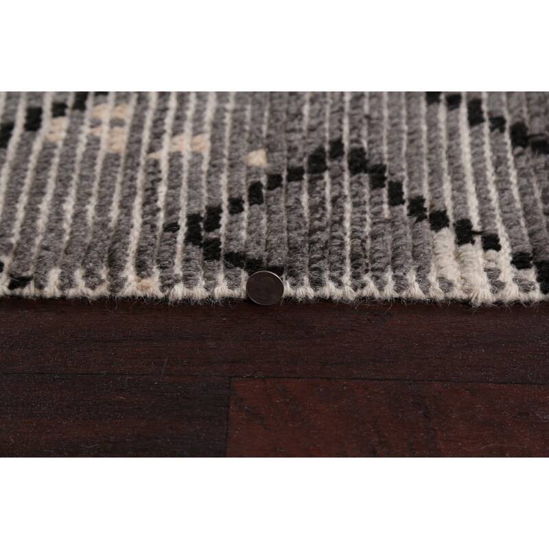 Modern Geometric Moroccan Oriental Area Rug Handmade Wool Carpet - 5'4" x 7'5"