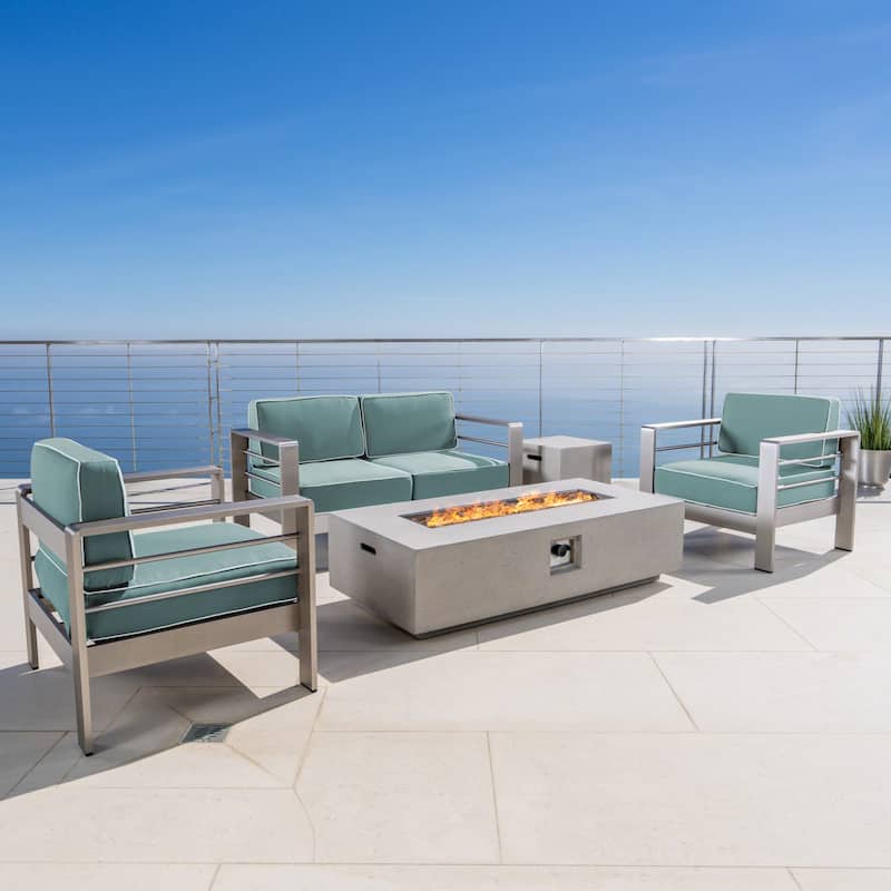 Cape Coral 5-piece Patio Fire Pit Chat Set by Christopher Knight Home