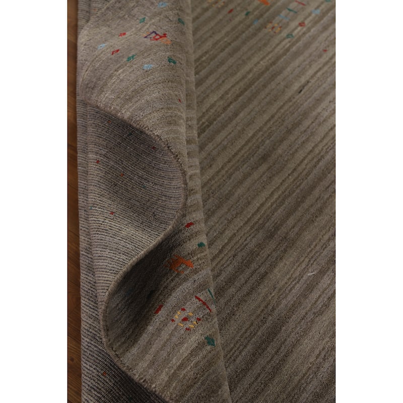 Hand Knotted Oriental 100% Wool Carpet Tribal Tribal Multi-Colored Gabbeh Area Rug - 8' 2'' X 5' 1''