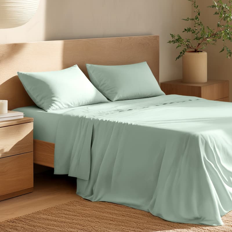 Bare Home Organic Cotton Sheet Set - Crisp Percale Weave - King - Willow