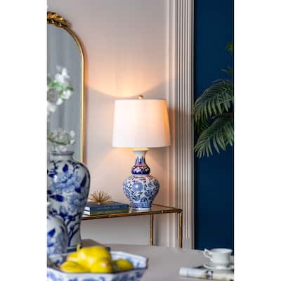 A&B Home Round Ceramic Vase Lamp