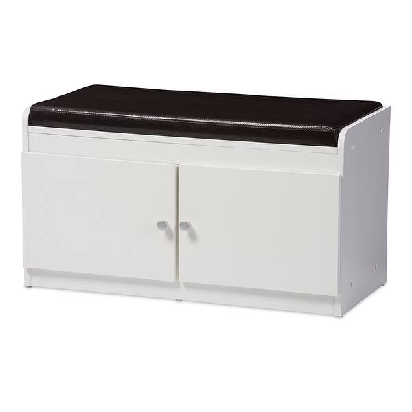 Shop Lucerne White Wood 2 Door Entryway Shoe Cabinet With Faux