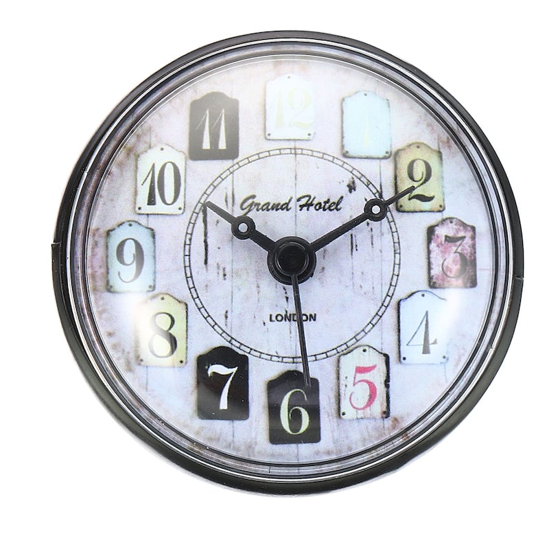 Waterproof Shower Clock Mini Bathroom Mirror Wall Clocks w Suction Cup - Black