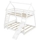 preview thumbnail 7 of 13, Modern Twin Over Queen Playful Design House Bunk Bed With Climbing Nets And Climbing Ramp For Bedroom