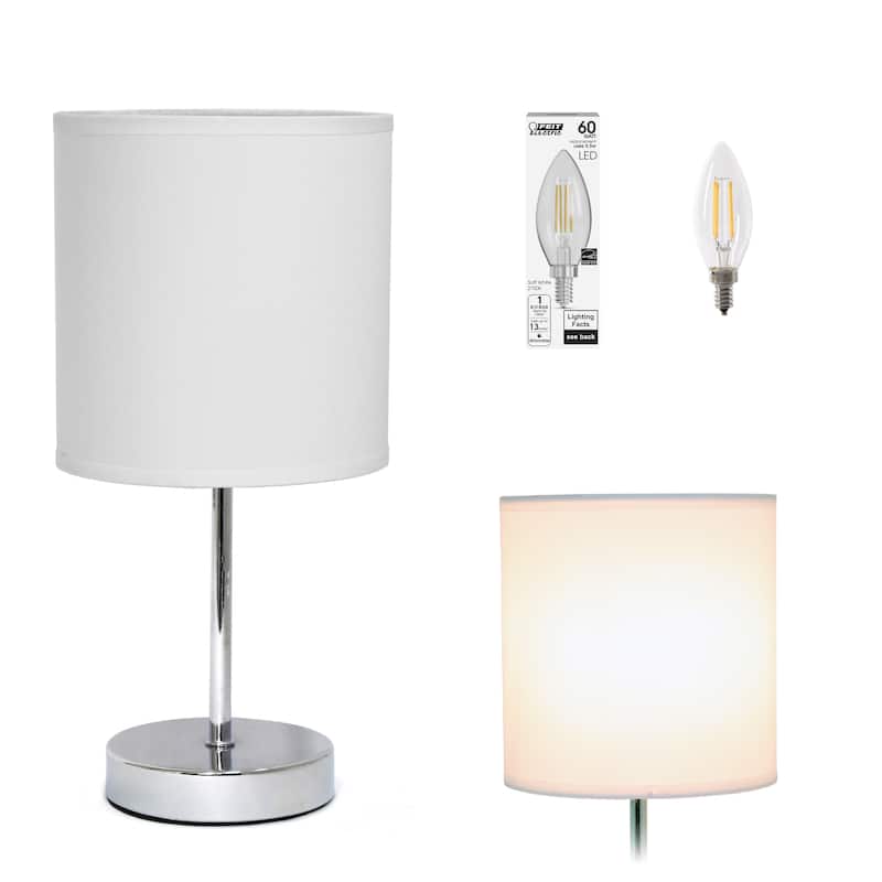 Simple Designs 11.81" Basic Mini Table Lamp with Feit LED Bulb Included - 11.81