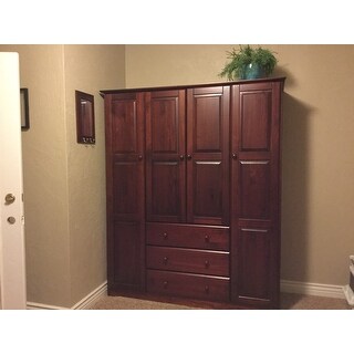 Shop Family 4-Door Solid Wood Wardrobe/Armoire/Closet by ...