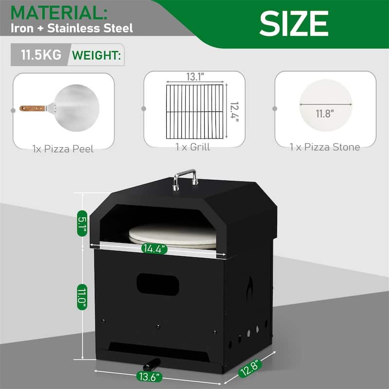 Portable Square Charcoal Pizza Oven