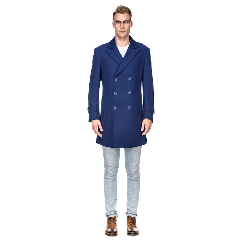 Men's Double Breasted Wool Blend Coats