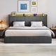 preview thumbnail 49 of 58, Bed Frame with Lift Up Storage, Upholstered Velvet Platform Bed with Storage Headboard
