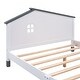 preview thumbnail 16 of 23, Full Size Bed Frame with House Shape Headboard, Platform Bed Full Size, Modern Wood Double Bed Frames for Kids Boys Girls Teens
