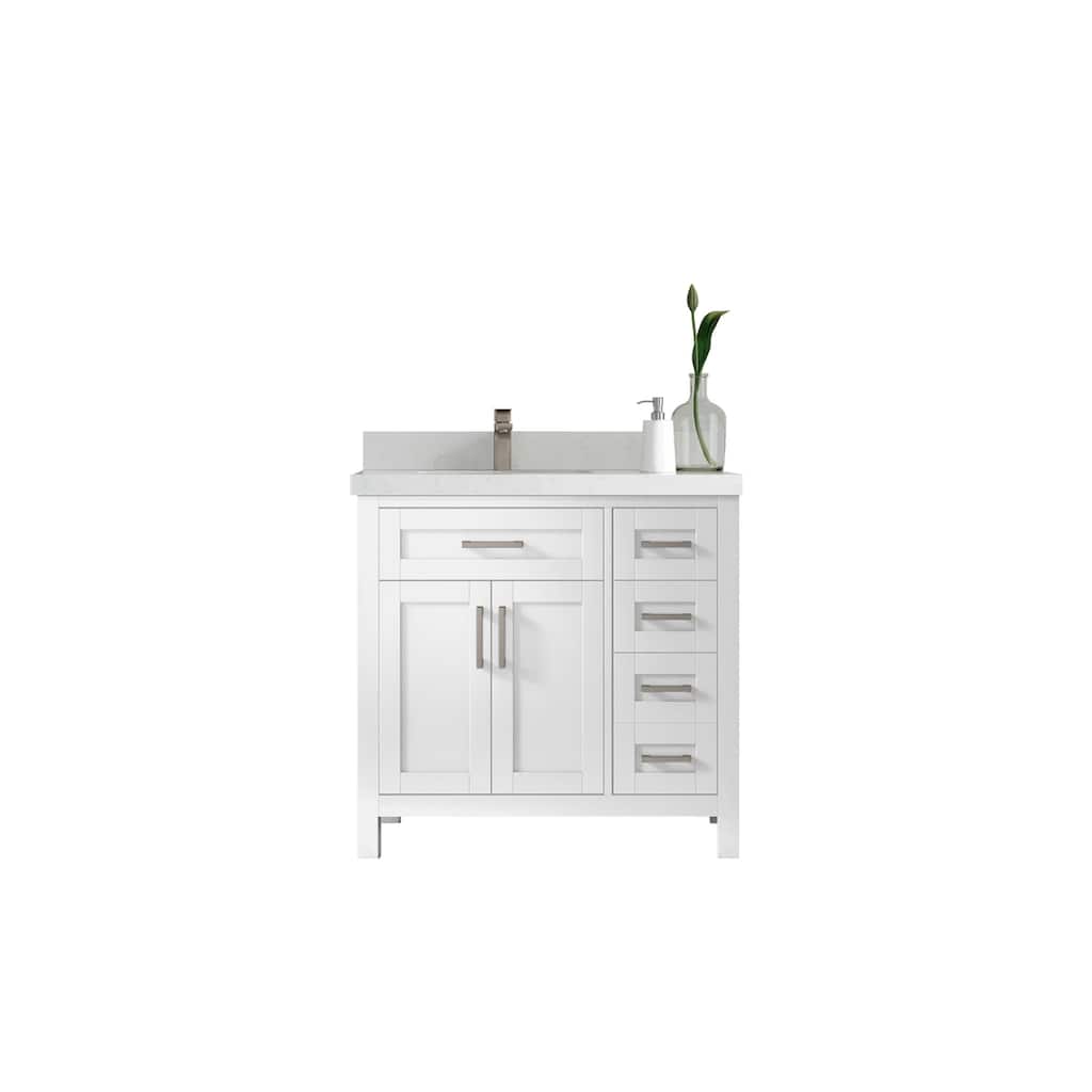 Willow Collections 36 in. W x 22 in. D Cambridge Left Offset Sink Bathroom Vanity with Countertop