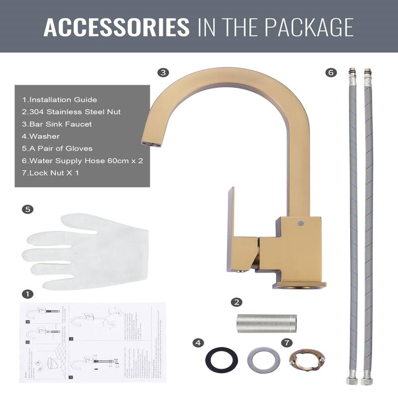 WOWOW Single-Handle Bar Faucet with Swivel Spout