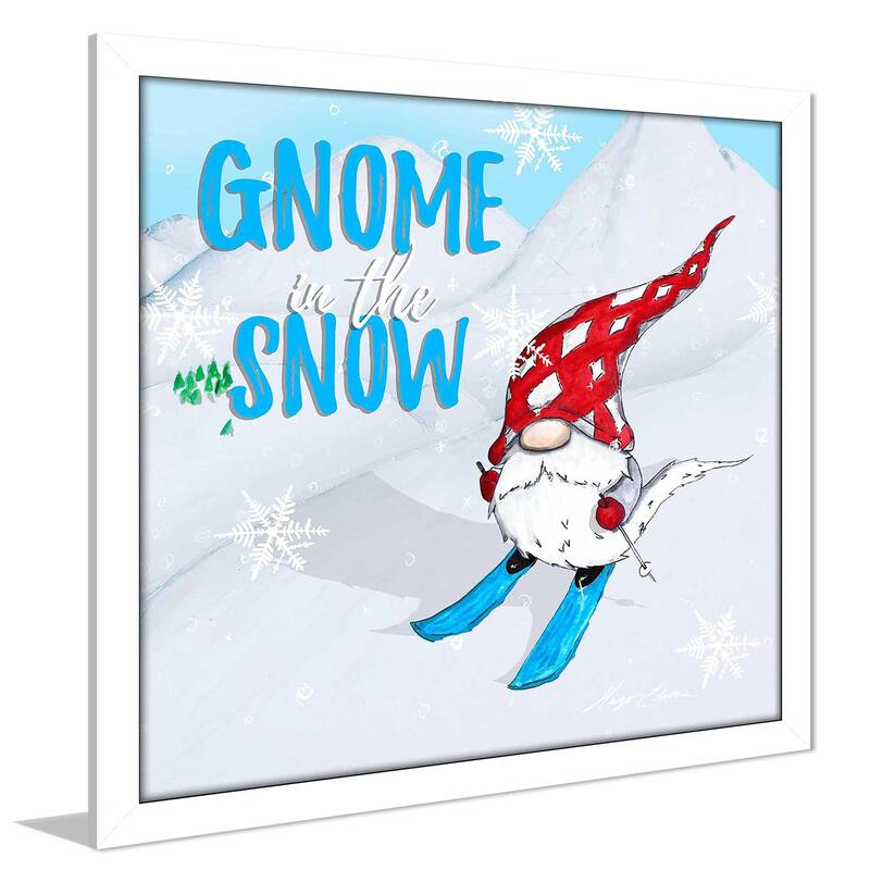 "Ski Gnomes I (Square)" Print on Acrylic