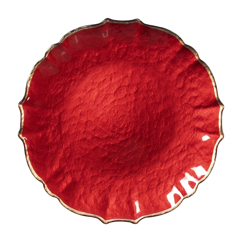 viva by VIETRI Baroque Glass Pink Service Plate/Charger