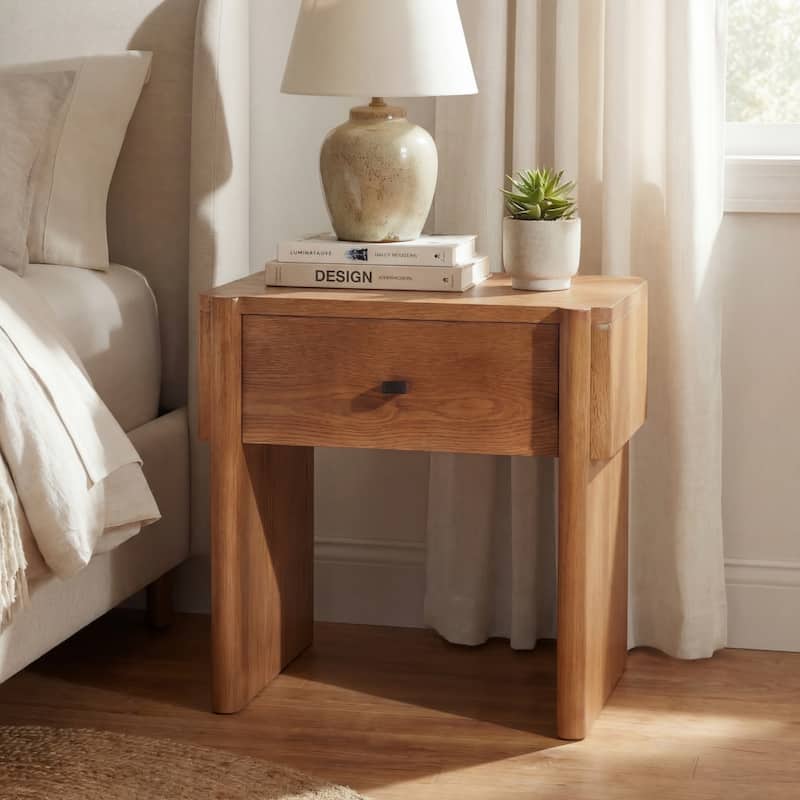 Christopher Knight Home - Modern Minimalist Wood Nightstand with Single Drawer