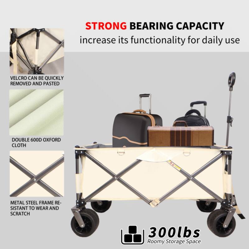 Heavy Duty Utility Beach Wagon Cart for Sand with Big Wheels