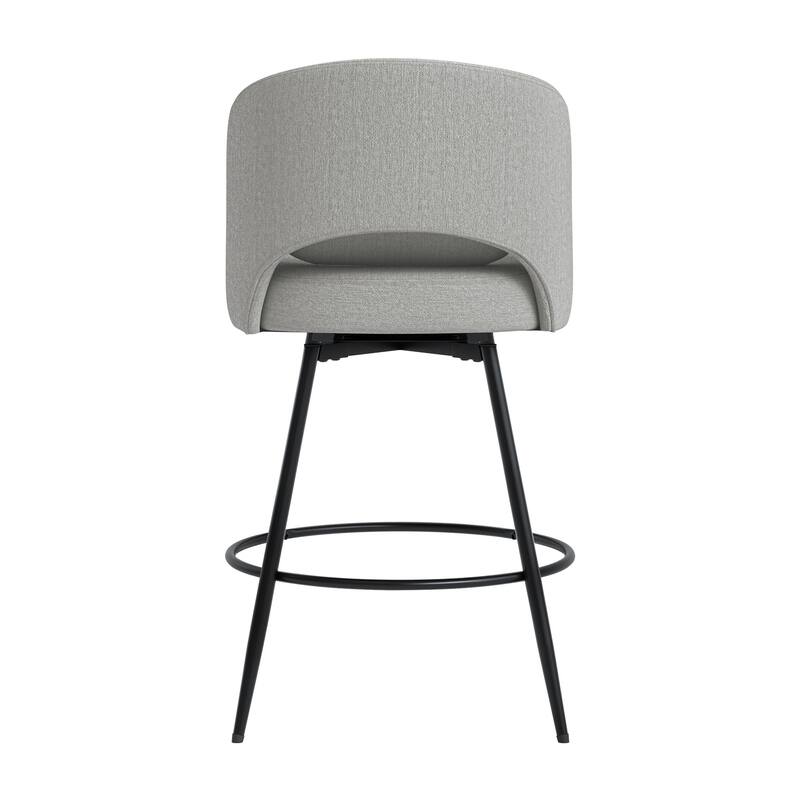 26 Inch Modern Upholstered Bar Stools, Swivel Metal Bar Stools Set Of 2/3/4, Bar Stools For Kitchen Island