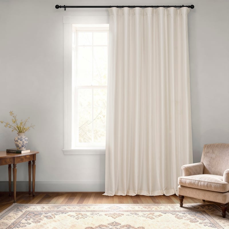 Exclusive Fabrics Blackout Extra Wide Faux Dupioni Curtain (1 Panel) - 100 x 84 - Off-White