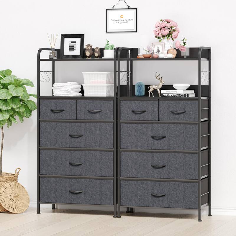 5 Dresser Drawers for Bedroom with Shelves