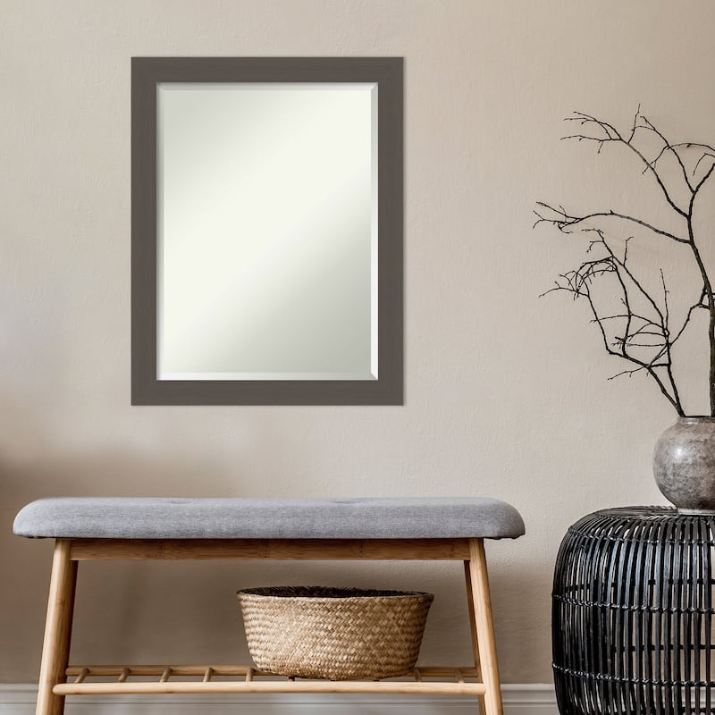 Beveled Wall Mirror - Brushed Nickel Frame