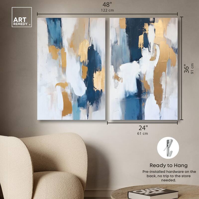 Luminous Earthson Set Canvas Set of 2 by Art Remedy, Gallery Wrapped