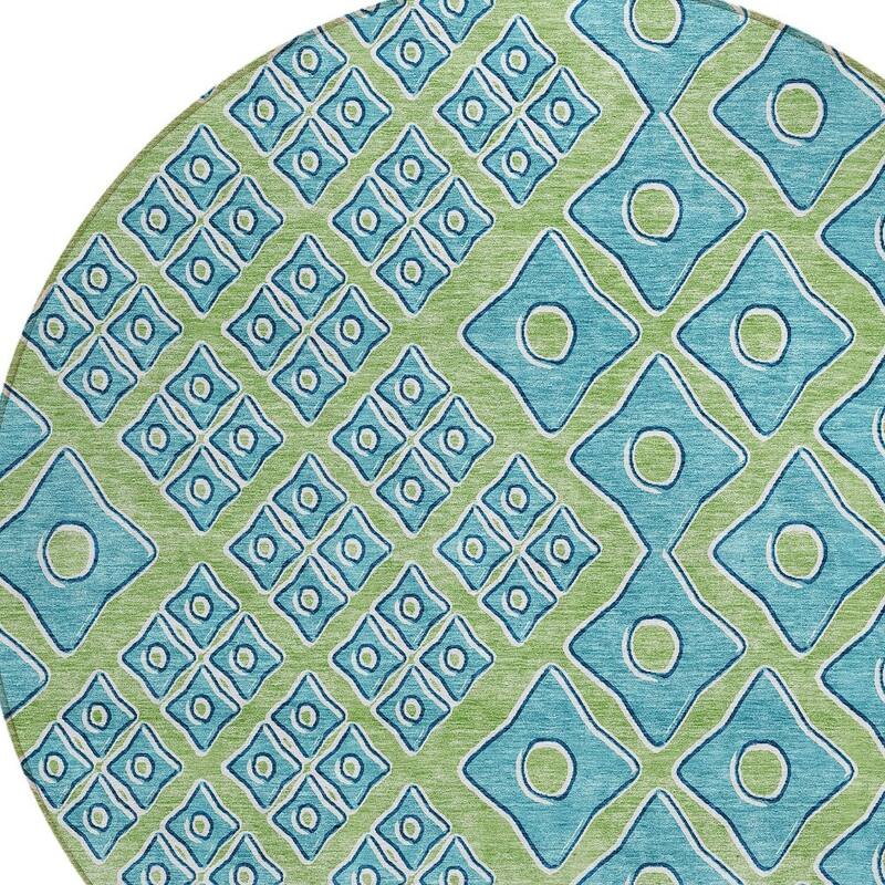 HomeRoots Geometric Transitional Rectangle Outdoor Rug