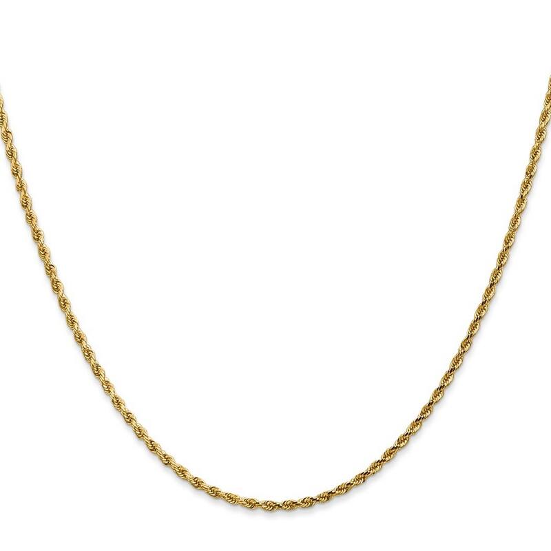 Curata 10k Yellow Gold Solid 2.0mm Diamond-cut Light Rope Chain Necklace (Lobster) Options 16 18