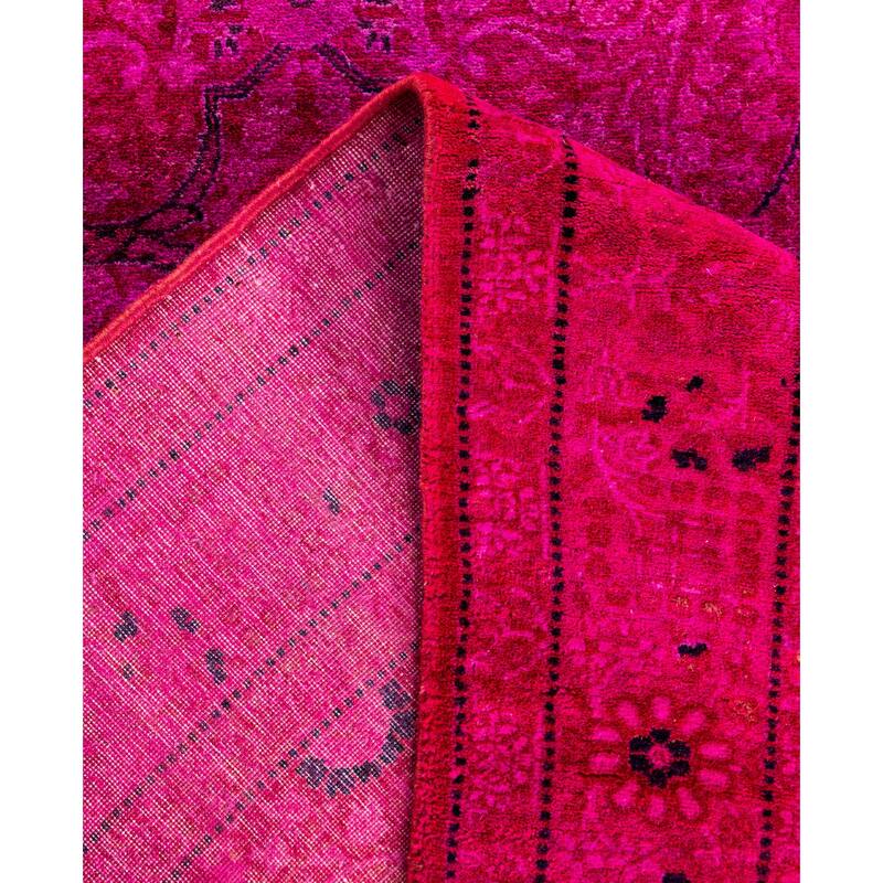 Overdyed One-of-a-Kind Hand-Knotted Runner Rug - Pink - 2' 6" x 16' 1"