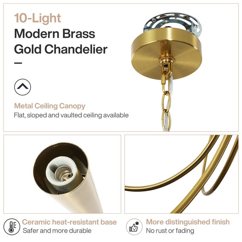 10 - Light Dimmable Classic / Traditional Chandelier