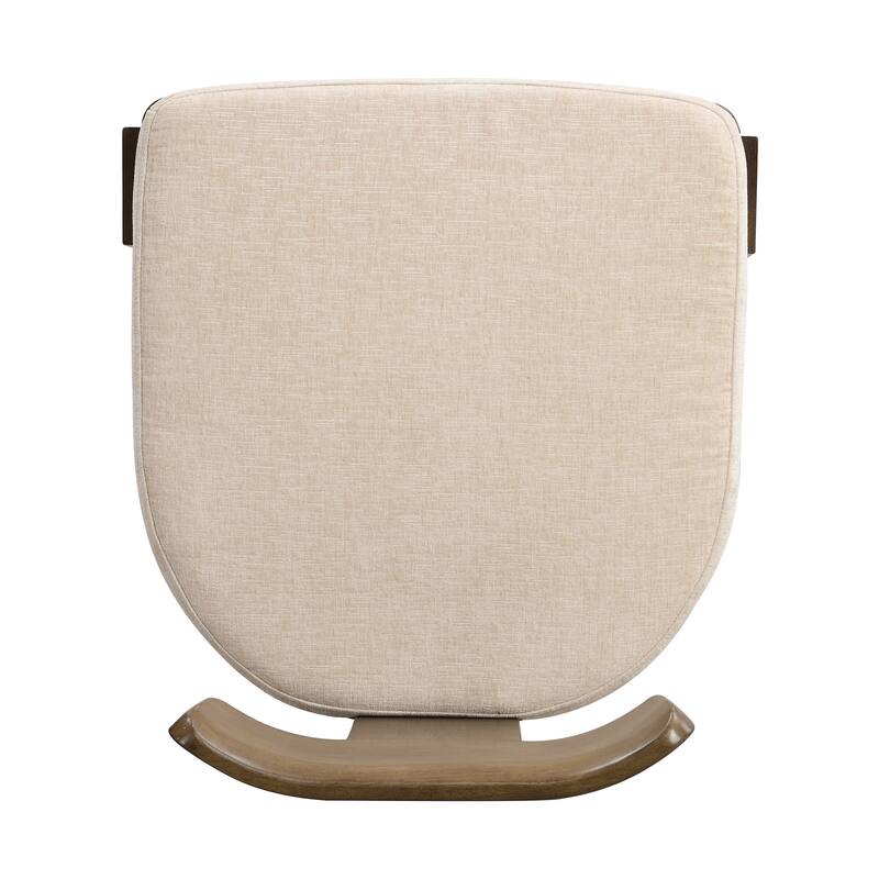 Fabric Dining Chairs Set of 2, T-Back Upholstered Dining Room Chairs with Rubber Wood Legs, Living Room Chairs