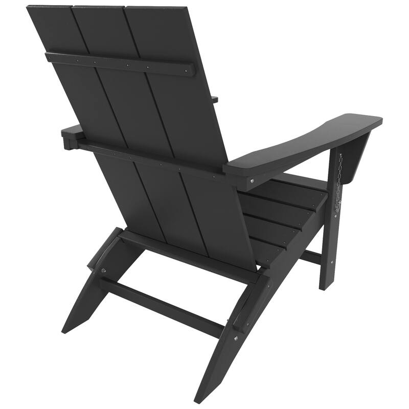 Polytrends Shoreside Modern Poly Folding Eco-Friendly All Weather Adirondack Chair (Set of 4)
