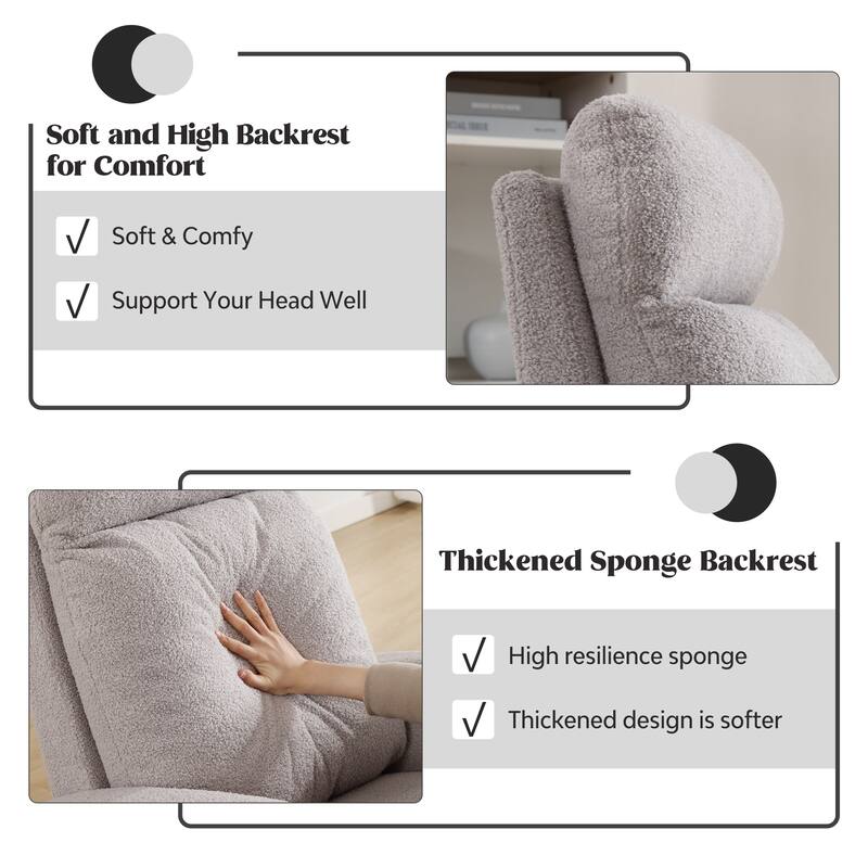 HOMYKA Swivel Glider Rocker Accent Chair for Nursery with Side Pocket