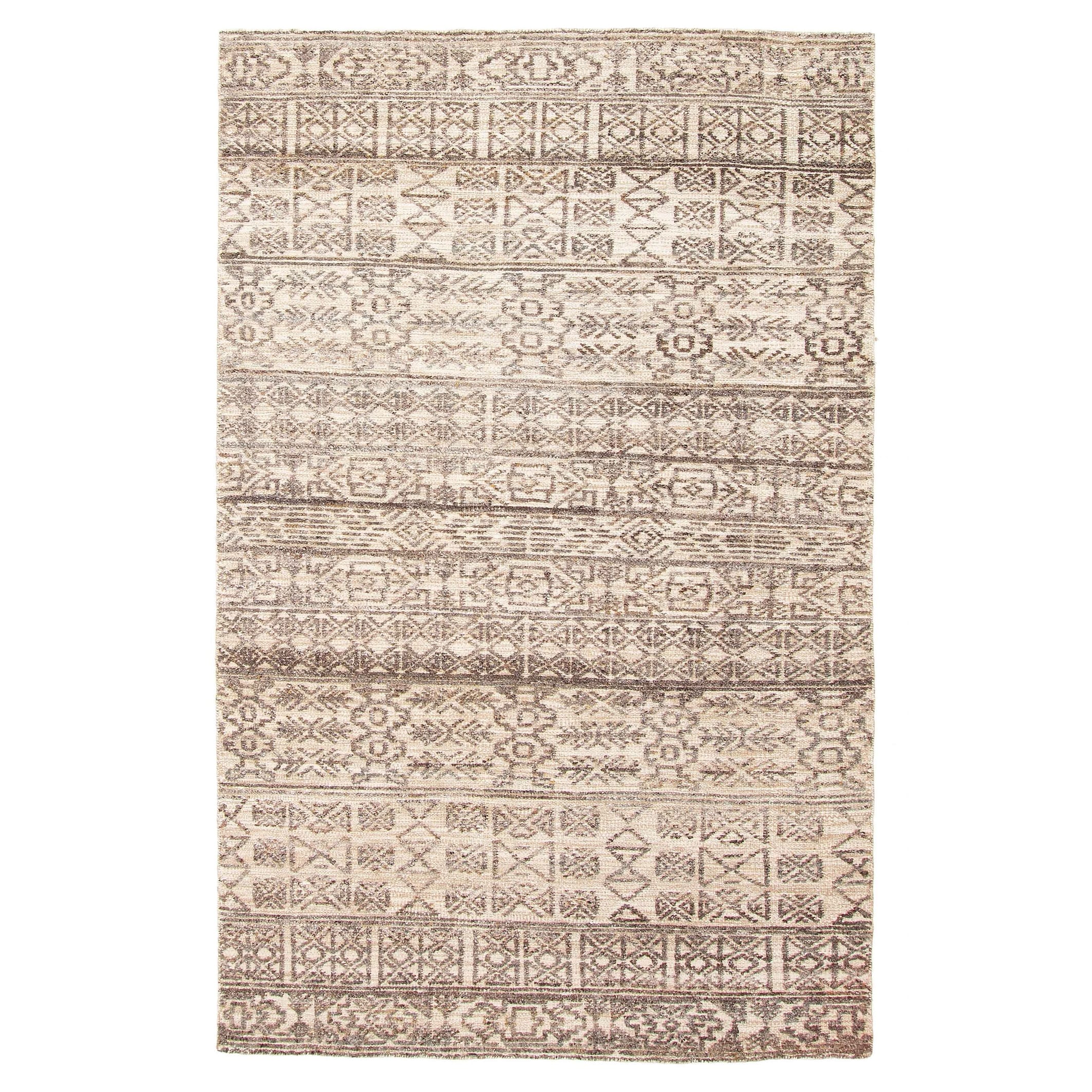 ECARPETGALLERY Hand-knotted Tangier Grey Wool Rug - 4'11 x 7'10