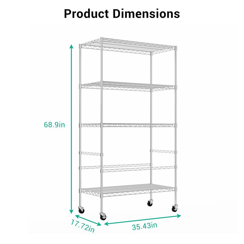 Heavy Duty Shelving Rack with Wheels