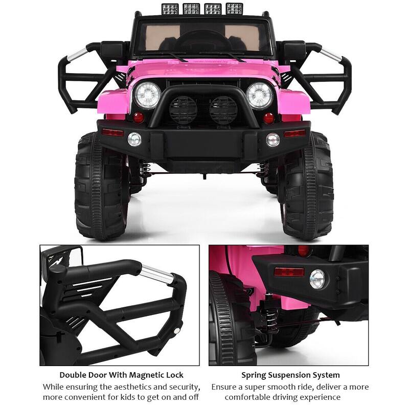 12V Electric Ride On Truck with Parental Remote Control and LED Lights