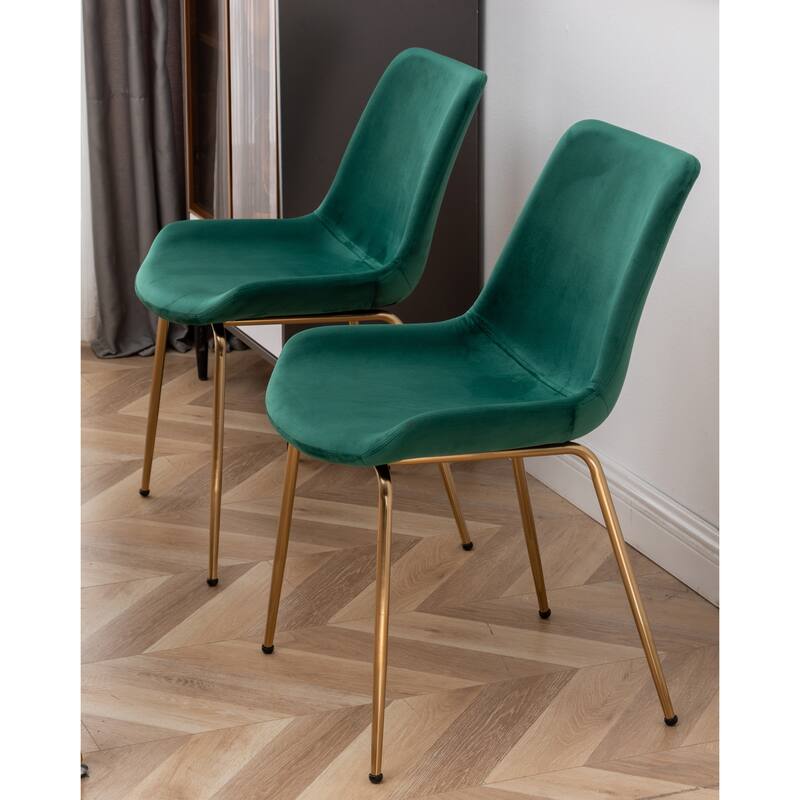 Modern Dining Set with Round Table & Velvet Upholstered Chairs