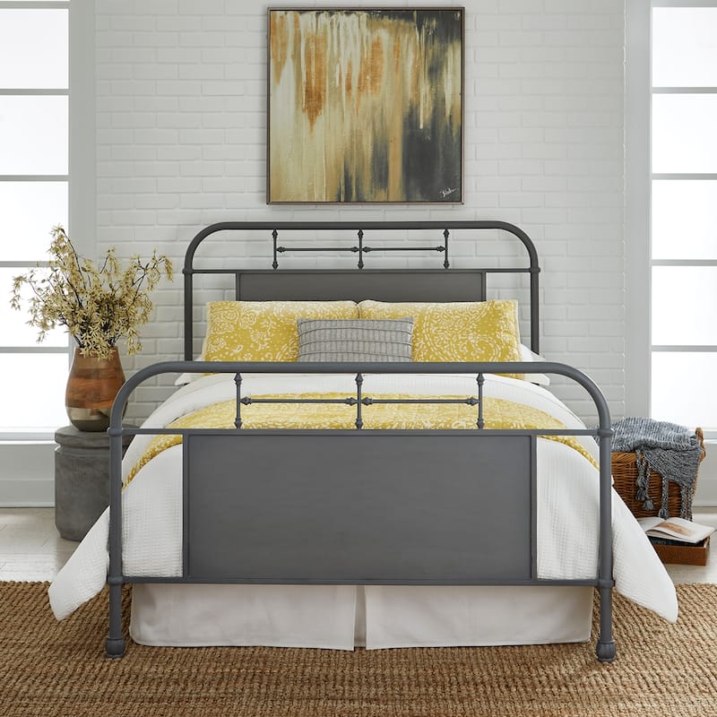 Vintage Series Distressed Metal Queen Metal Bed