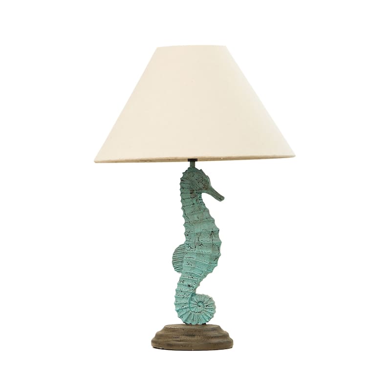 Glitzhome Polyresin Farmhouse Truck Seahorse Table Lamp Fall Thanksgiving Gifts