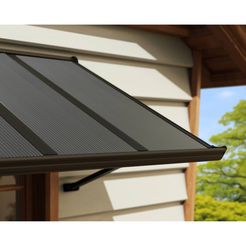 Canopia Augustine 3 ft. Black/Gray Door and Window Awning
